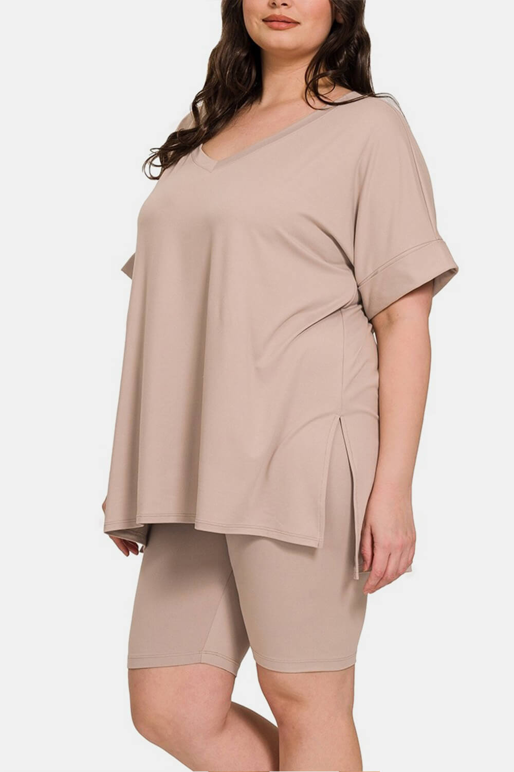 Zenna Over Size V - Neck Set - Ell Soll Fashion