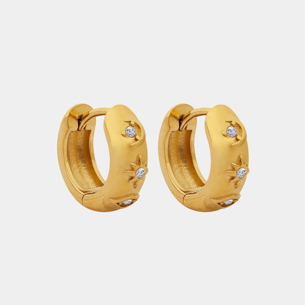 Zircon Huggie Earrings - Ell Soll Fashion