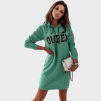 Hooded Letter Casual Dress - Ell Soll
