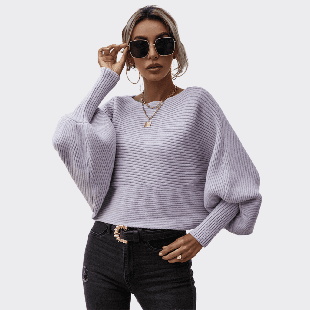 Loose Solid Color Sweater - Ell Soll Loose Solid Color Sweater king-planet.myshopify.com