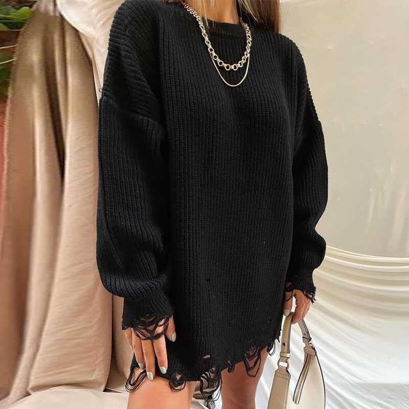 Ripped Oversize Sweater - Ell Soll