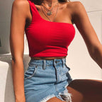 One-Shoulder Solid Top - Ell Soll