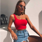One-Shoulder Solid Top - Ell Soll