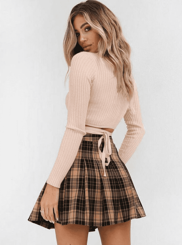 Solid V-Neck Knitted Shirt - Ell Soll