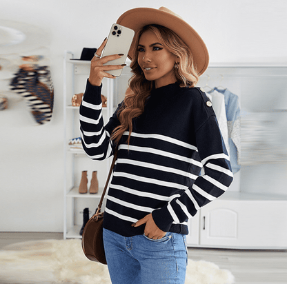 Pullover Striped Sweater - Ell Soll