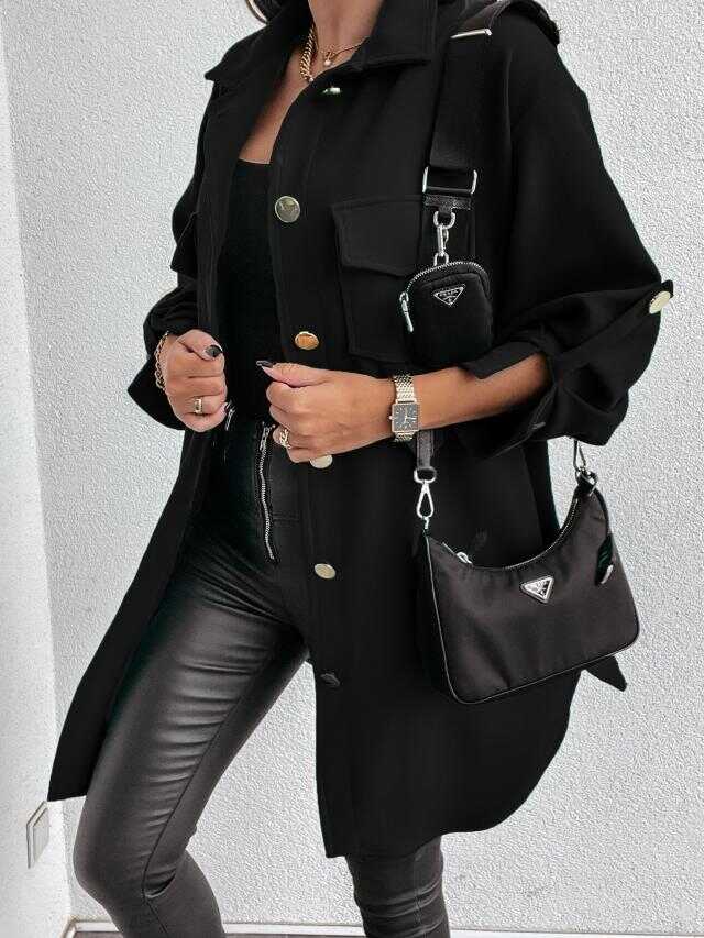 Mid-Length Button Trench - Ell Soll Mid-Length Button Trench king-planet.myshopify.com