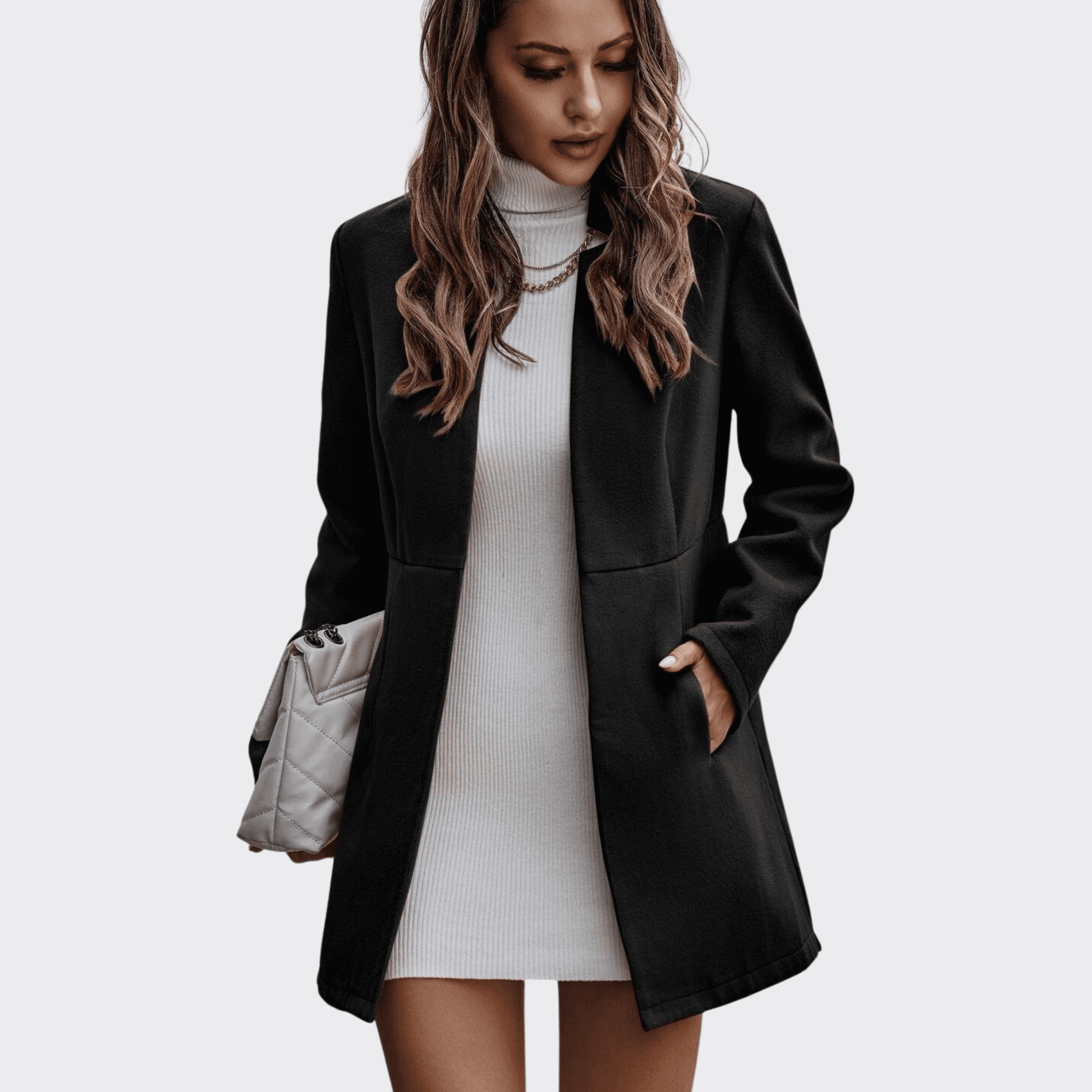 Solid Woolen Trench - Ell Soll