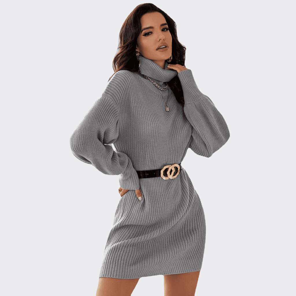Mid-Length High Neck Pullover Dress - Ell Soll