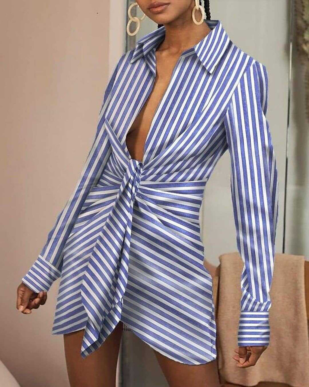 Home Style Loose Shirt Dress - Ell Soll
