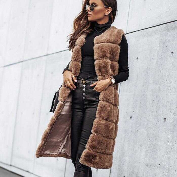 Fur Vest-Jacket - Ell Soll Fur Vest-Jacket king-planet.myshopify.com