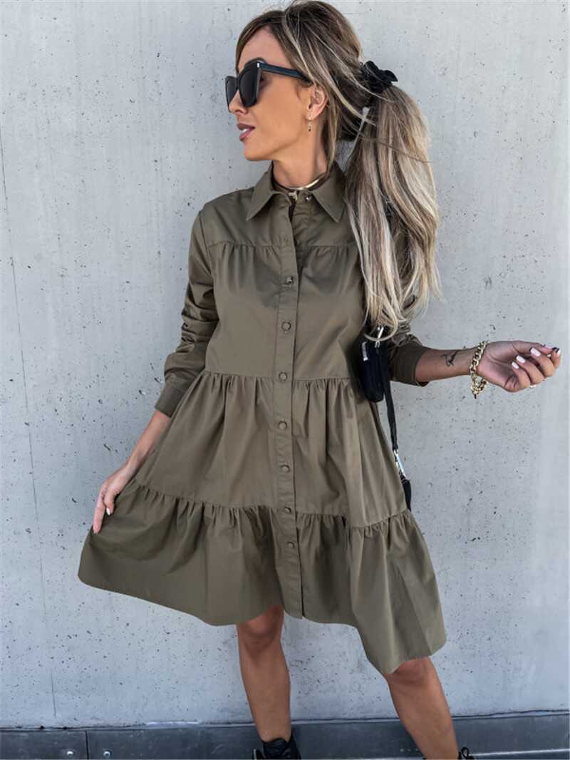 Loose Temperament Shirt Dress - Ell Soll Loose Temperament Shirt Dress king-planet.myshopify.com