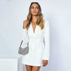 Solid Color Lapel Cardigan - Ell Soll