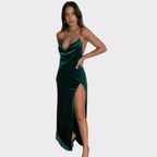 V-Neck Lace Split Dress - Ell Soll