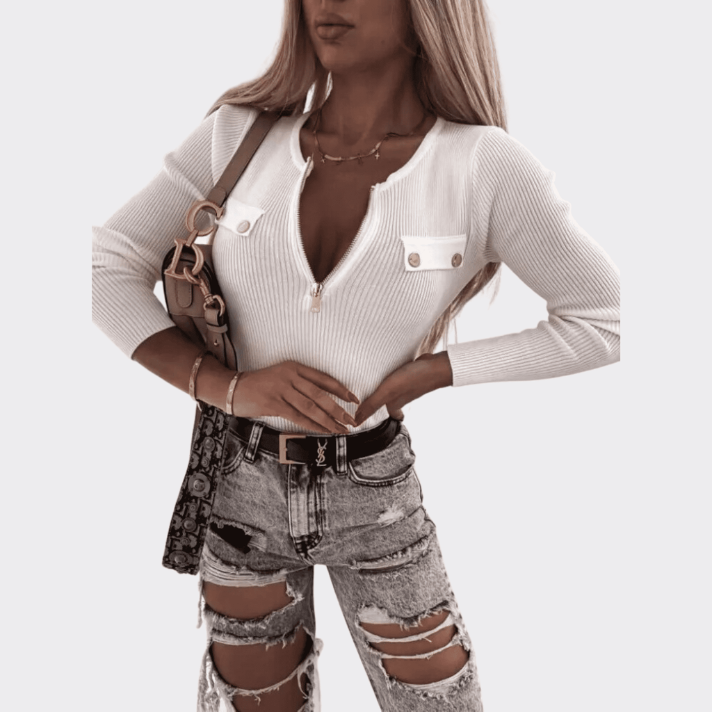 Slim Long Sleeve Pullover Shirt - Ell Soll Slim Long Sleeve Pullover Shirt king-planet.myshopify.com