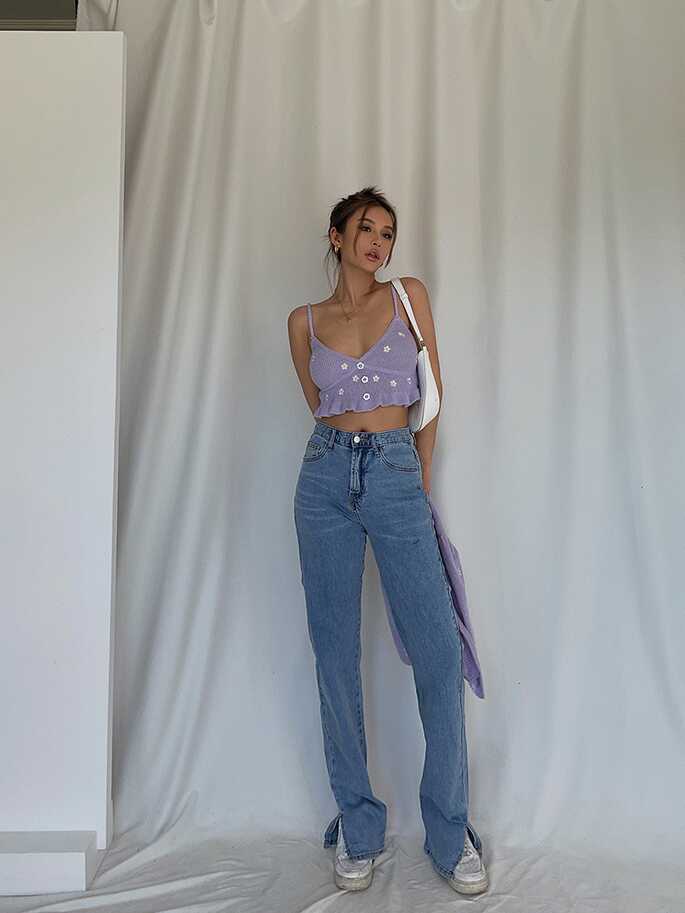 High-Waisted Straight Pants - Ell Soll