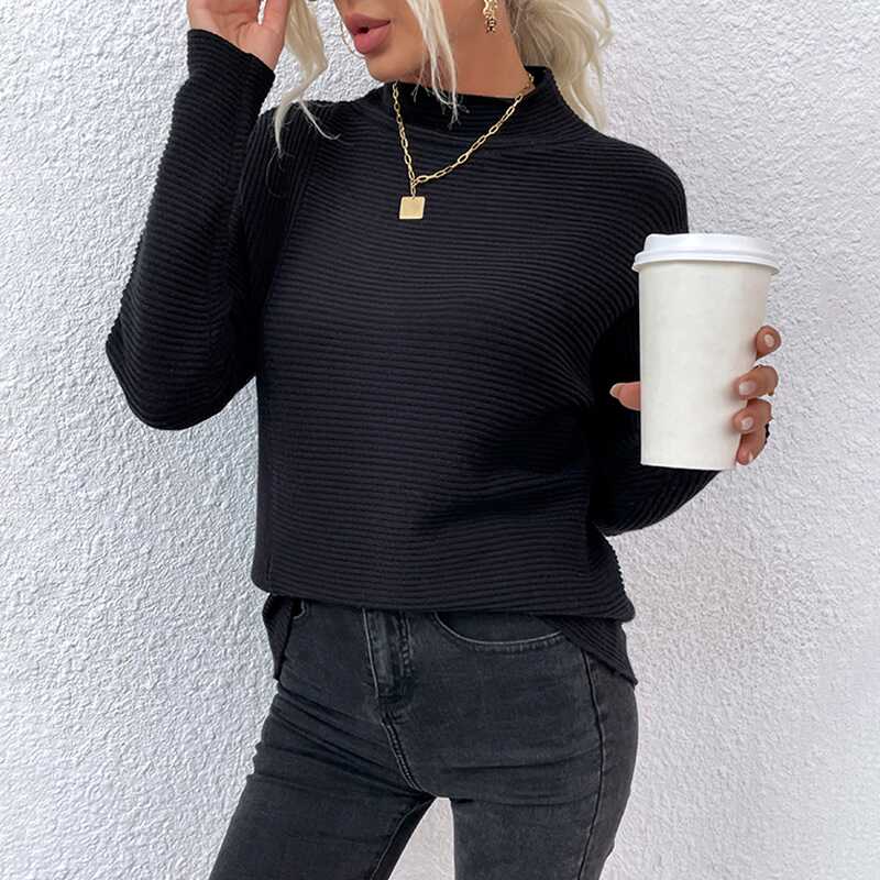 High Neck Pit Strip Sweater - Ell Soll High Neck Pit Strip Sweater king-planet.myshopify.com