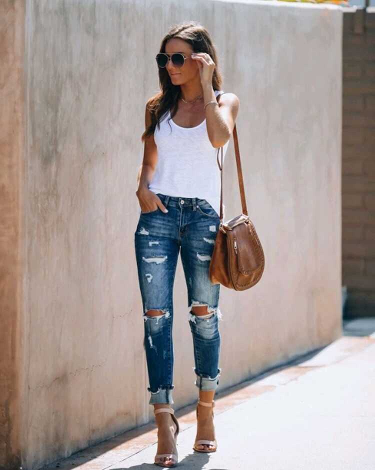 High-Waisted Stretch Jeans - Ell Soll
