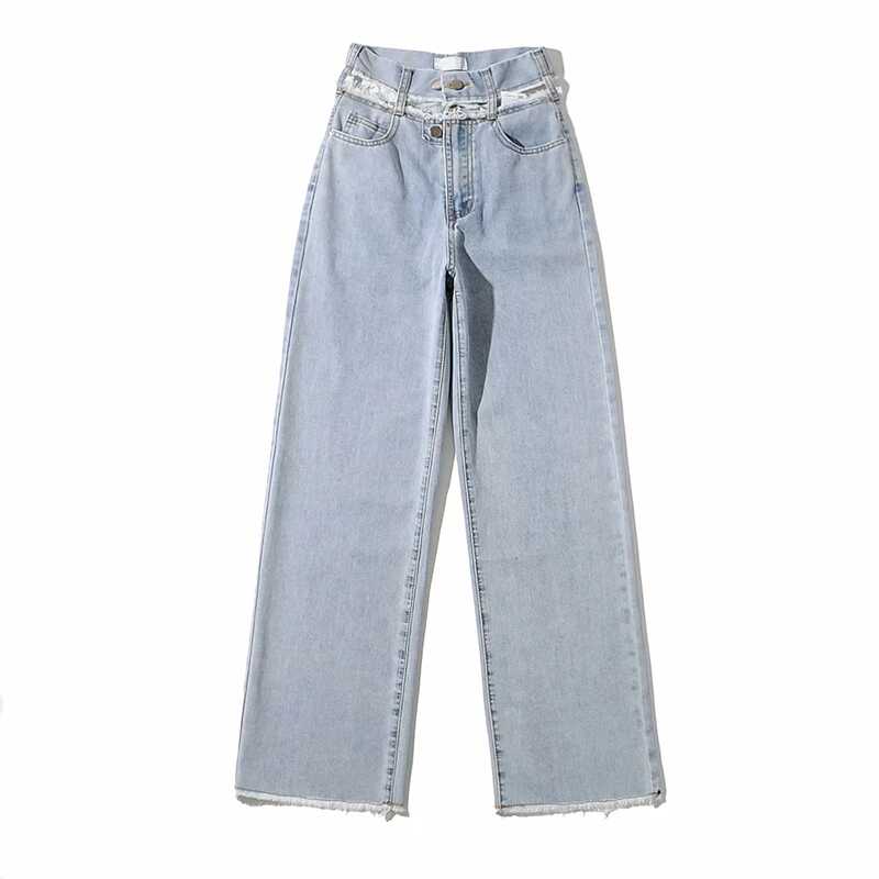 Open Waist Denim Pants - Ell Soll