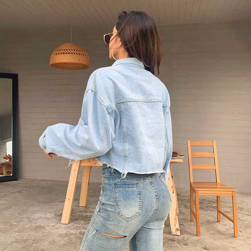High Waist Oversize Denim Jacket - Ell Soll
