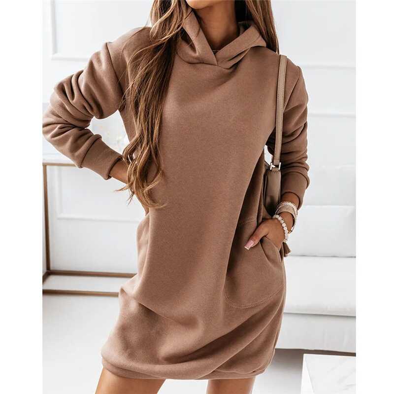 Hooded Long-Sleeved Dress - Ell Soll