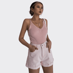 High Waist Wide Denim Shorts - Ell Soll