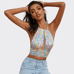 Slim-Fit Chest Halter Vest Top - Ell Soll