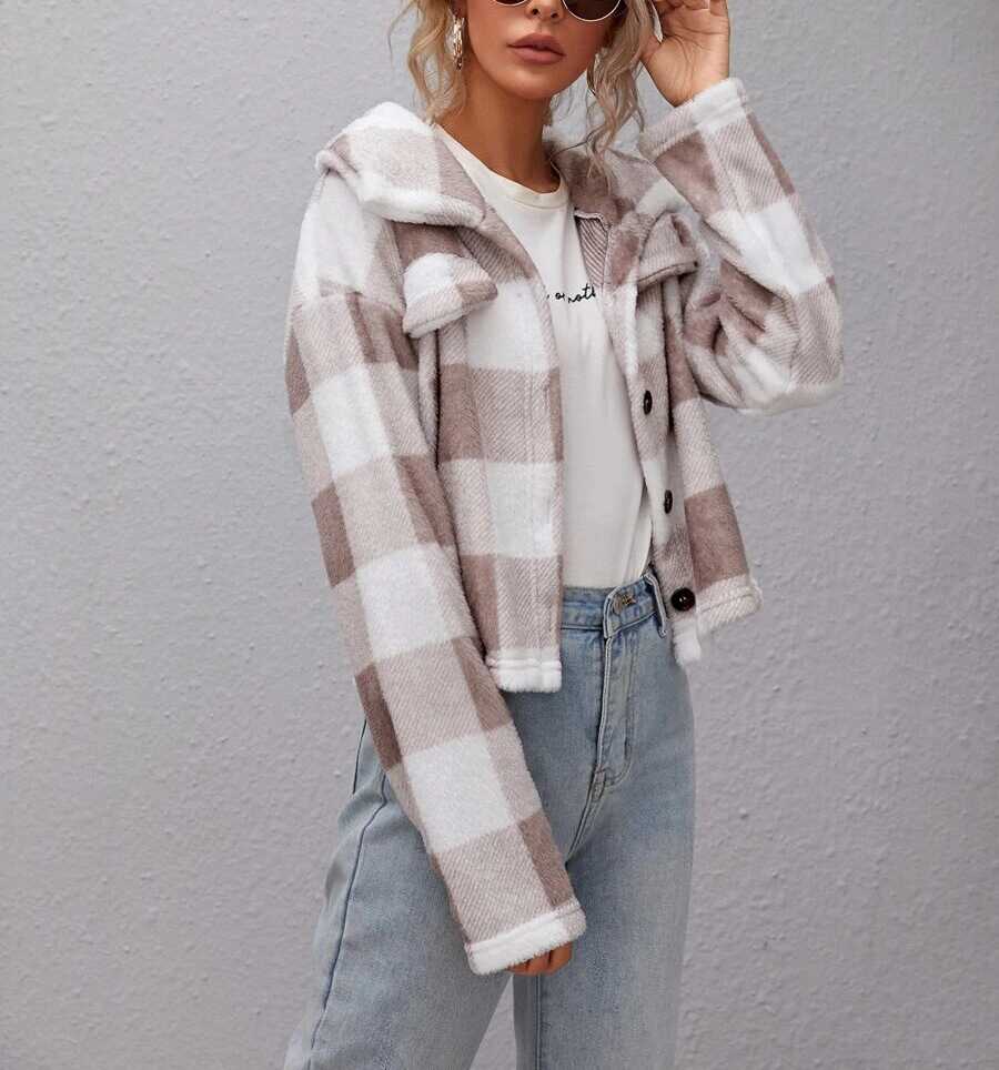 Stylish Plaid Wool Jacket - Ell Soll