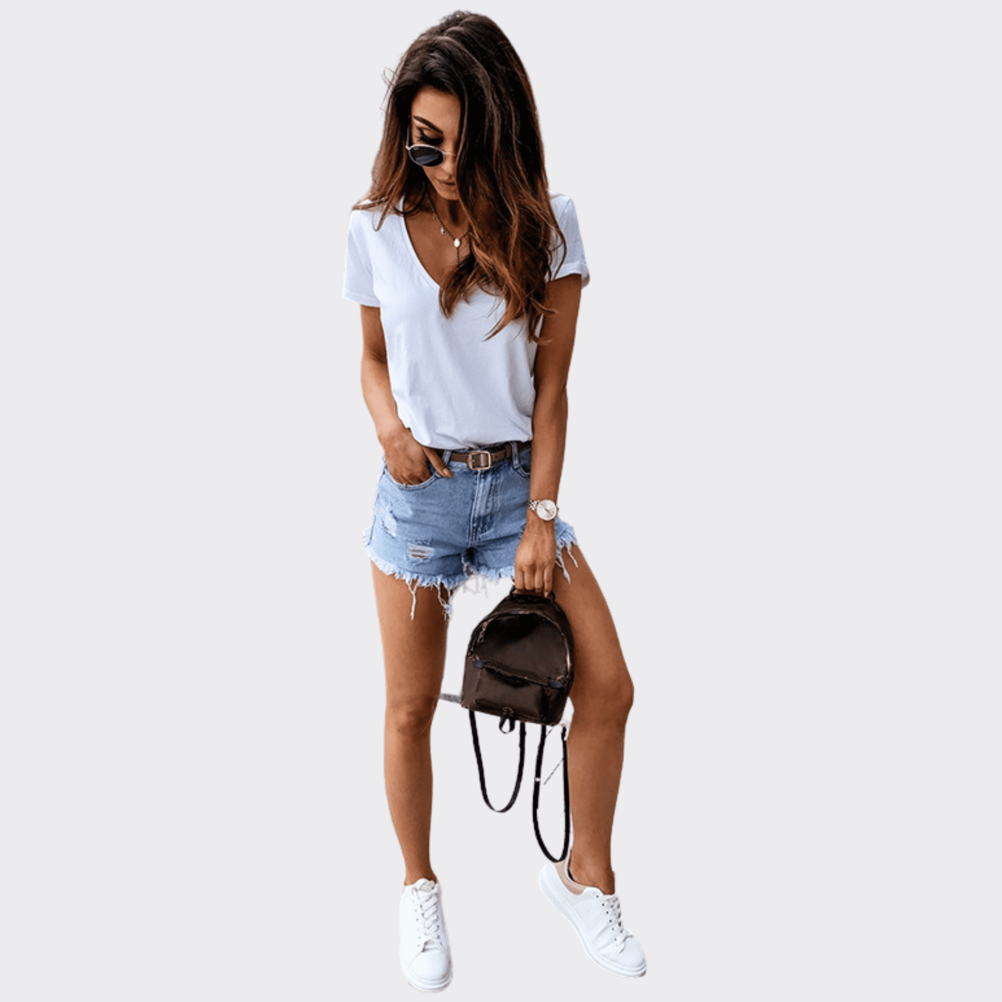 High Ripped Denim Shorts - Ell Soll