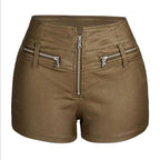 Hip-Lifting Motorcycle PU Shorts - Ell Soll