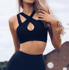 Sleeveless Black Sport Top - Ell Soll