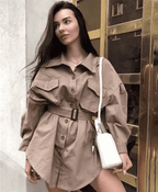Sand Belt Shirt-Dress - Ell Soll