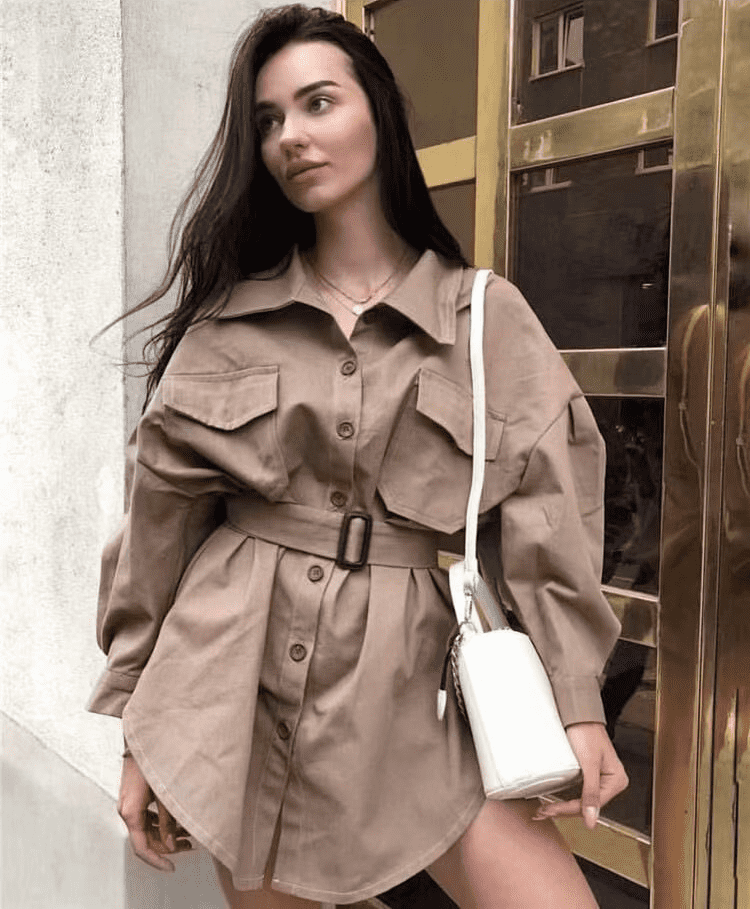 Sand Belt Shirt-Dress - Ell Soll