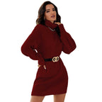 Mid-Length High Neck Pullover Dress - Ell Soll