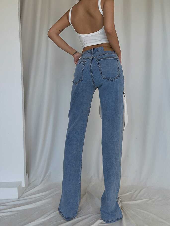 High-Waisted Straight Pants - Ell Soll