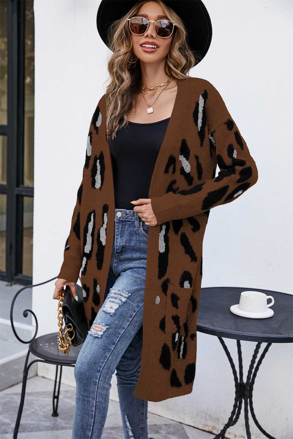 Knitted Long Cardigan Sweater - Ell Soll