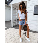 High Ripped Denim Shorts - Ell Soll