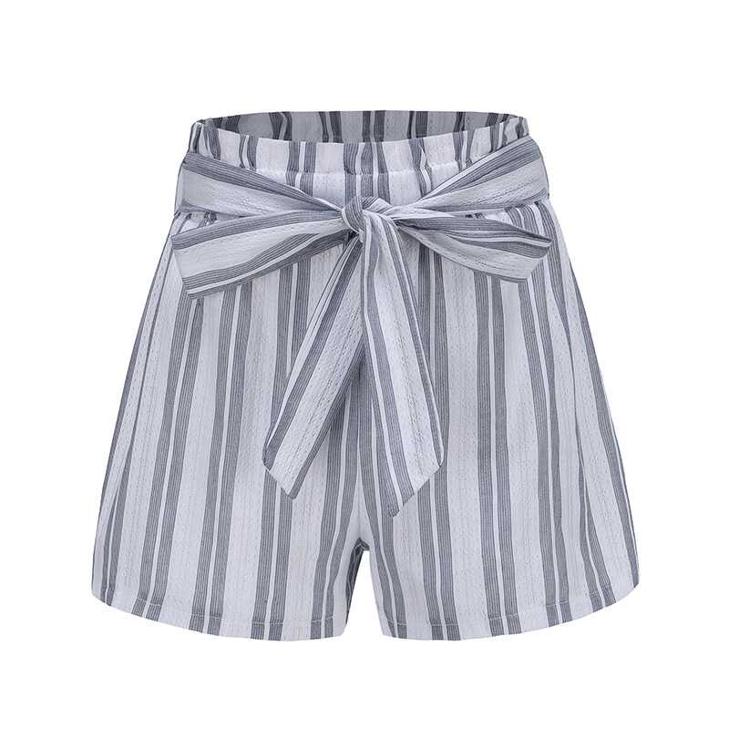 High Waist Striped Shorts - Ell Soll