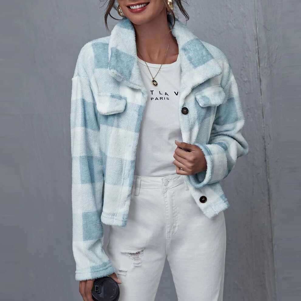 Stylish Plaid Wool Jacket - Ell Soll
