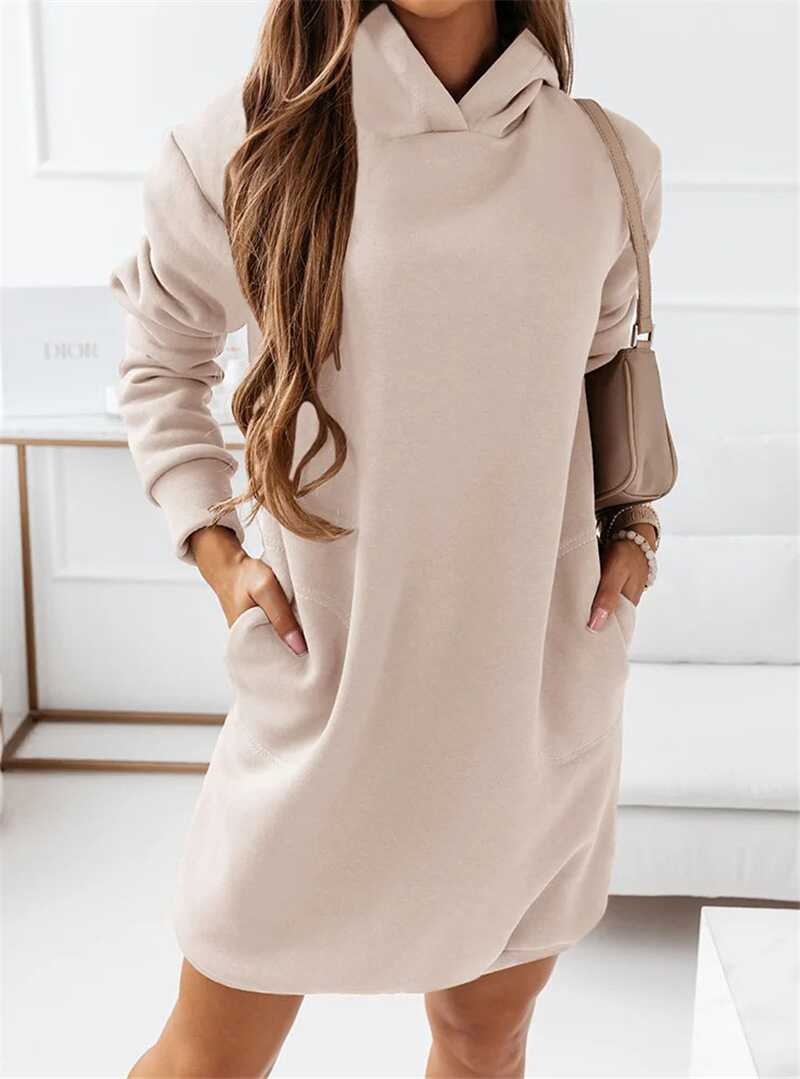 Hooded Long-Sleeved Dress - Ell Soll