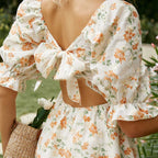 High Waist Flower Dress - Ell Soll