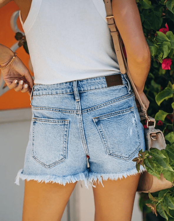 Ripped Denim Shorts - Ell Soll