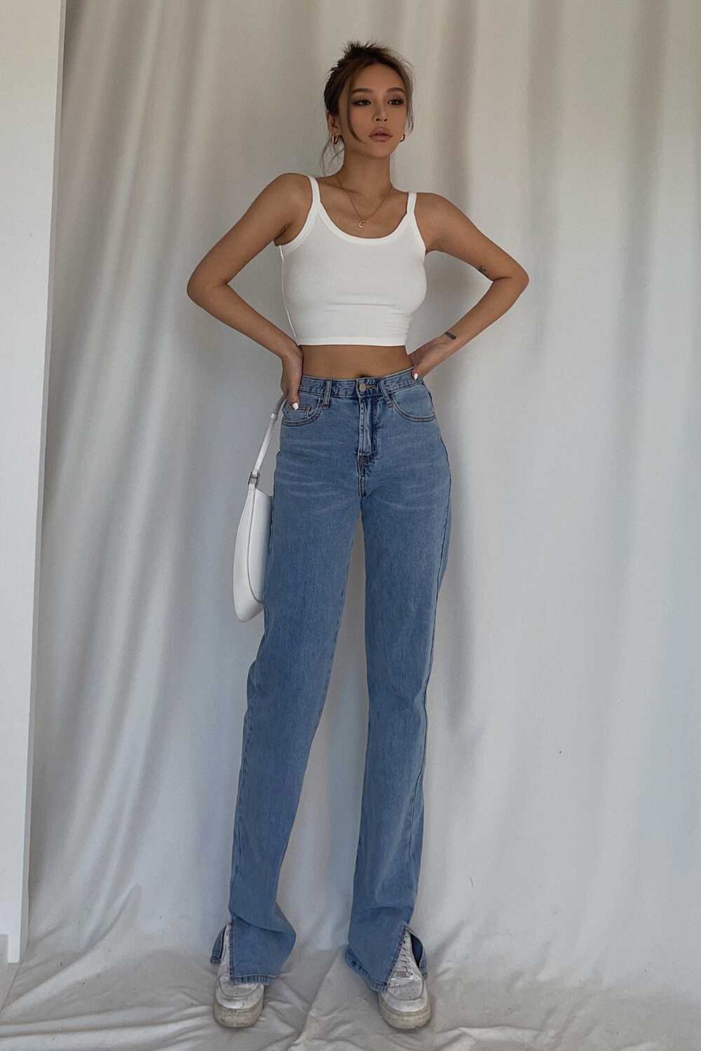 High-Waisted Straight Pants - Ell Soll