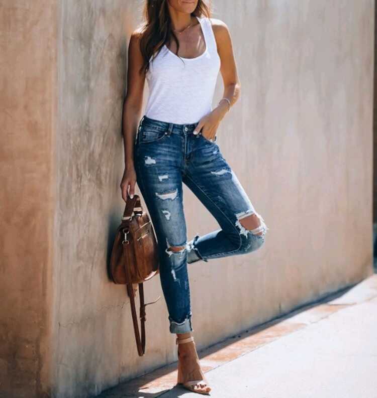 High-Waisted Stretch Jeans - Ell Soll