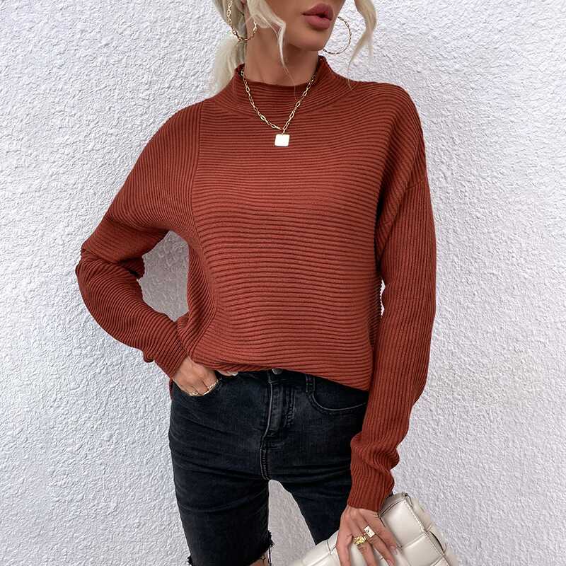 High Neck Pit Strip Sweater - Ell Soll