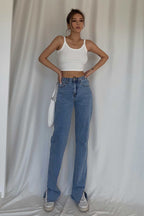 High-Waisted Straight Pants - Ell Soll