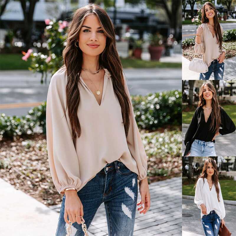 Long Sleeved V-Neck Shirt - Ell Soll