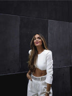 Long-Sleeve White Top - Ell Soll