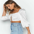Silk Puff Sleeve Shirt - Ell Soll