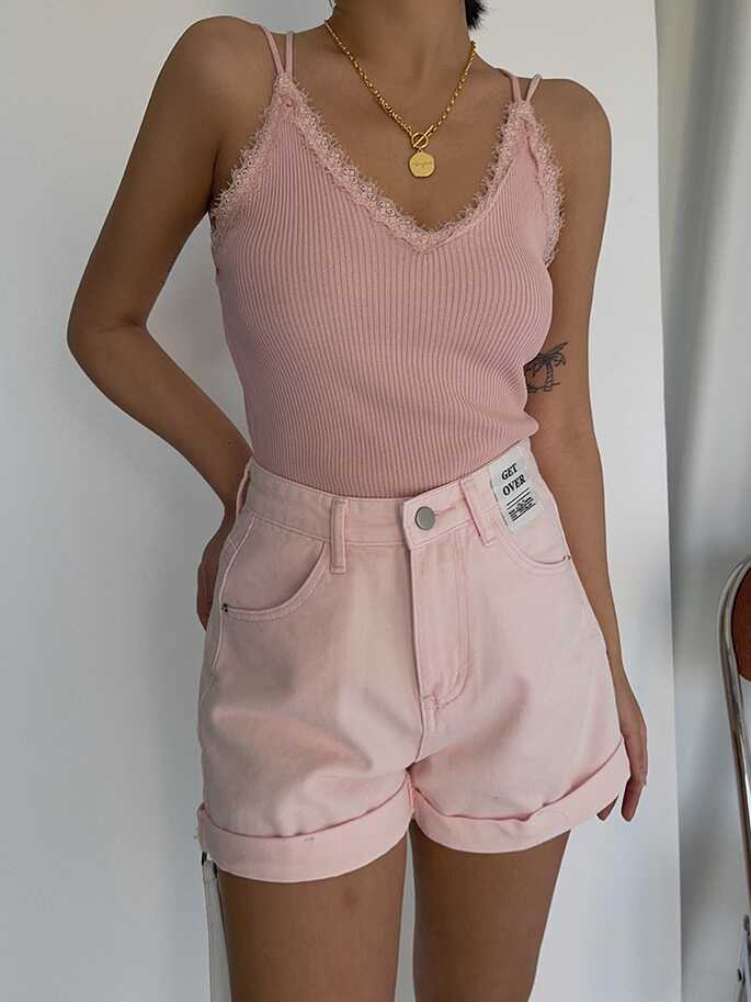 High Waist Wide Denim Shorts - Ell Soll