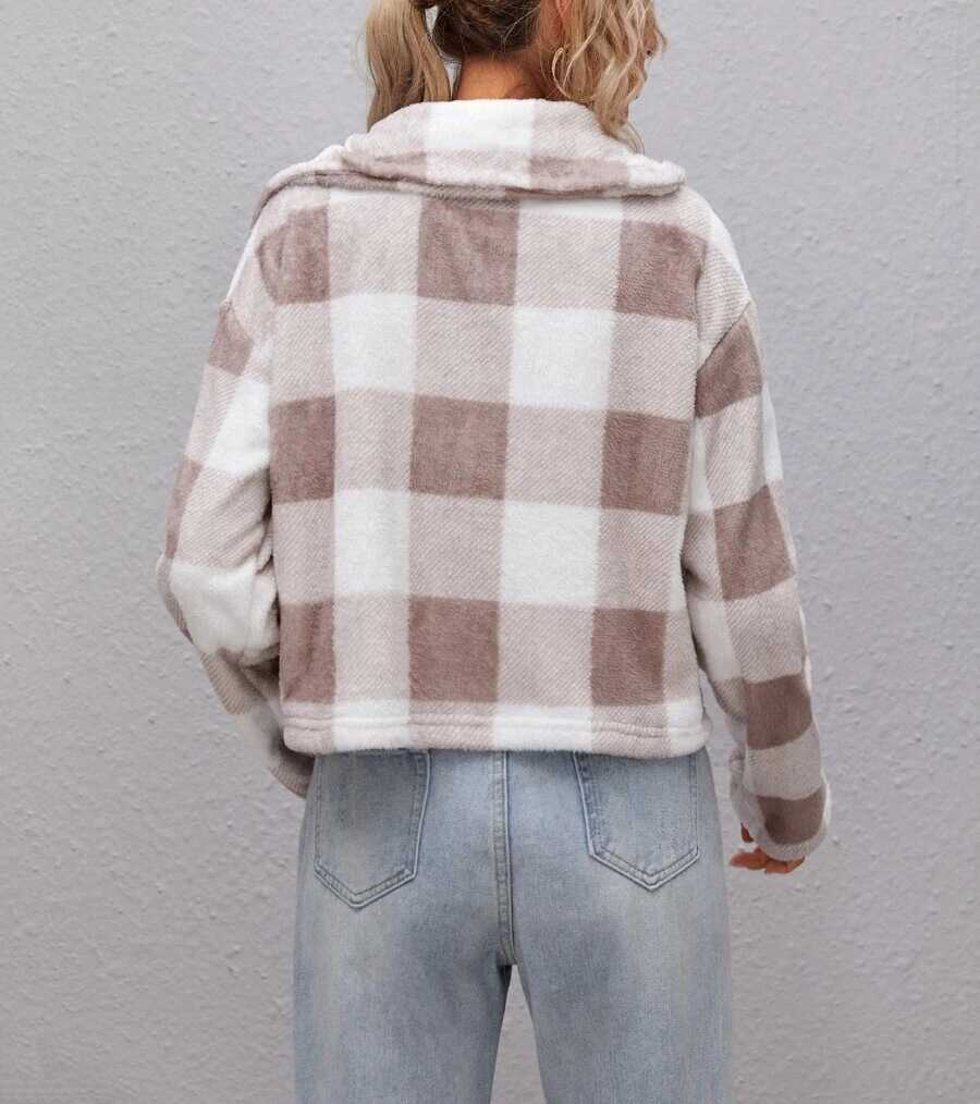 Stylish Plaid Wool Jacket - Ell Soll